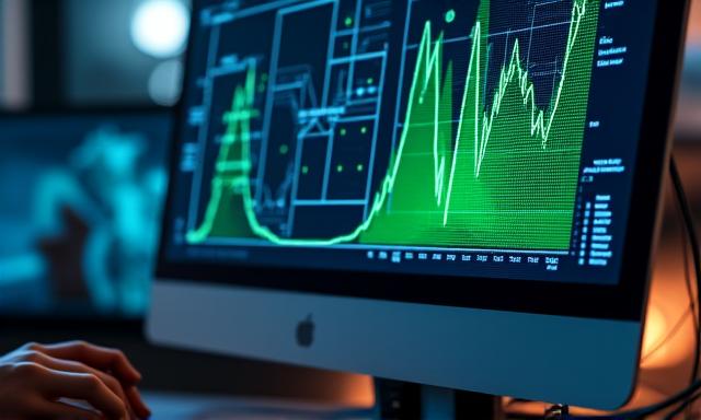 컴퓨터 화면에 복잡한 경기 데이터가 표시된 모습